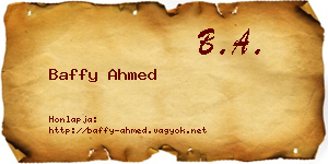 Baffy Ahmed névjegykártya